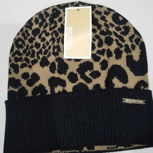 Michael Kors Accessories - Michael Kors Animal Print Beanie